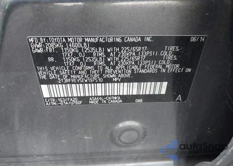 2014 Toyota Rav4 Xle z USA, uszkodzony, nr VIN 2T3RFREV5EW197510